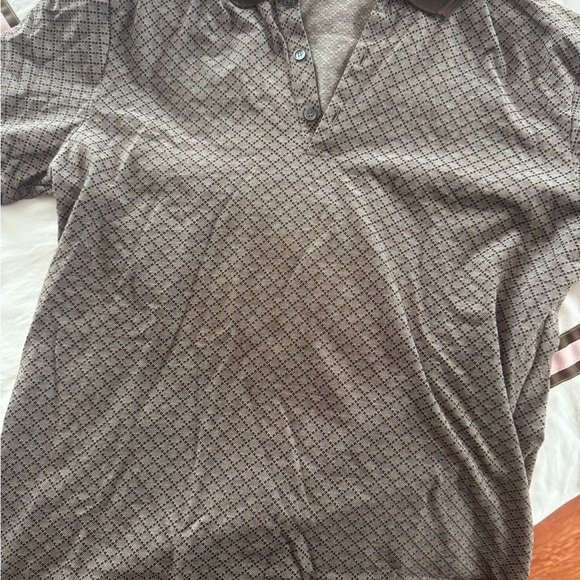 Gucci Taupe Geometric Polo Shirt - Picture 2 of 4